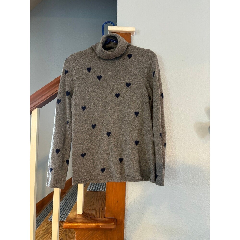 Le Phare De La Baleine Sweater Wool Blend Mock Turtleneck L Gray Black Heart